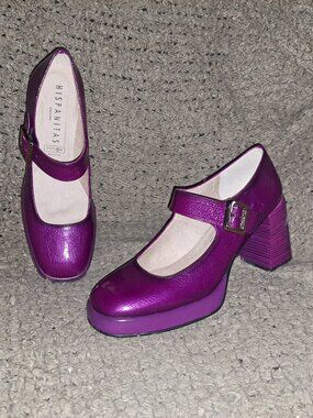 HISPANITAS-TOKIO-Magenta Patent Mary Janes-Current Collection-Sz 41/10.5-NWOB